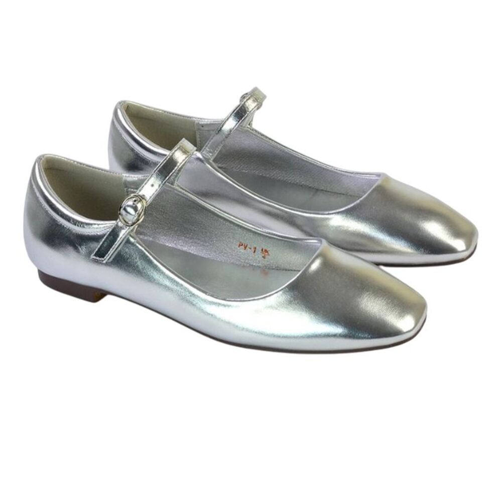 XY London Womens/Ladies Allegra Ballet Shoes / Metallic Silver